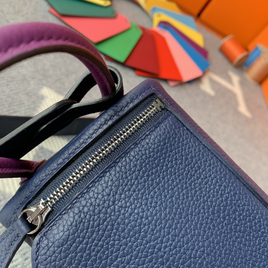 에르메스 미니 린디백 사파이어블루 퍼플 블랙